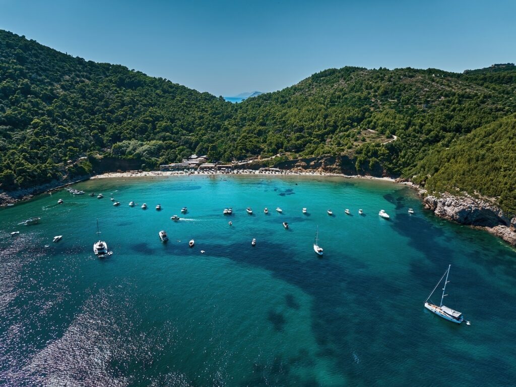 Clear water of Šunj Beach, Lopud Island