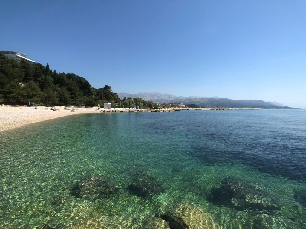 Calm water of Žnjan Beach, Split