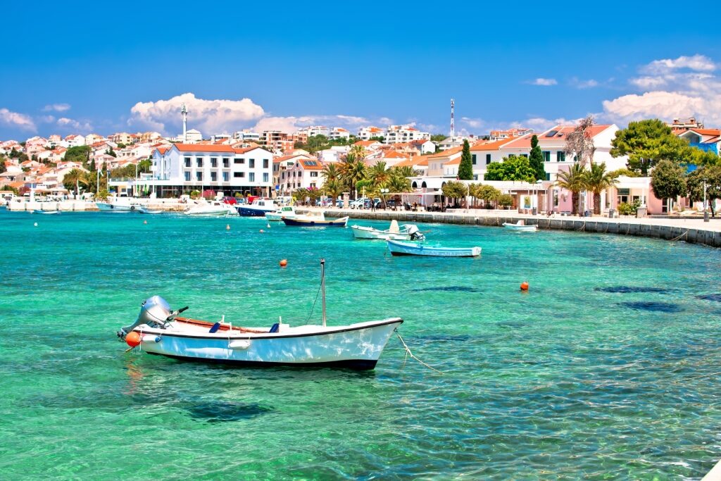 Scenic waterfront of Zrce Beach, Pag Island