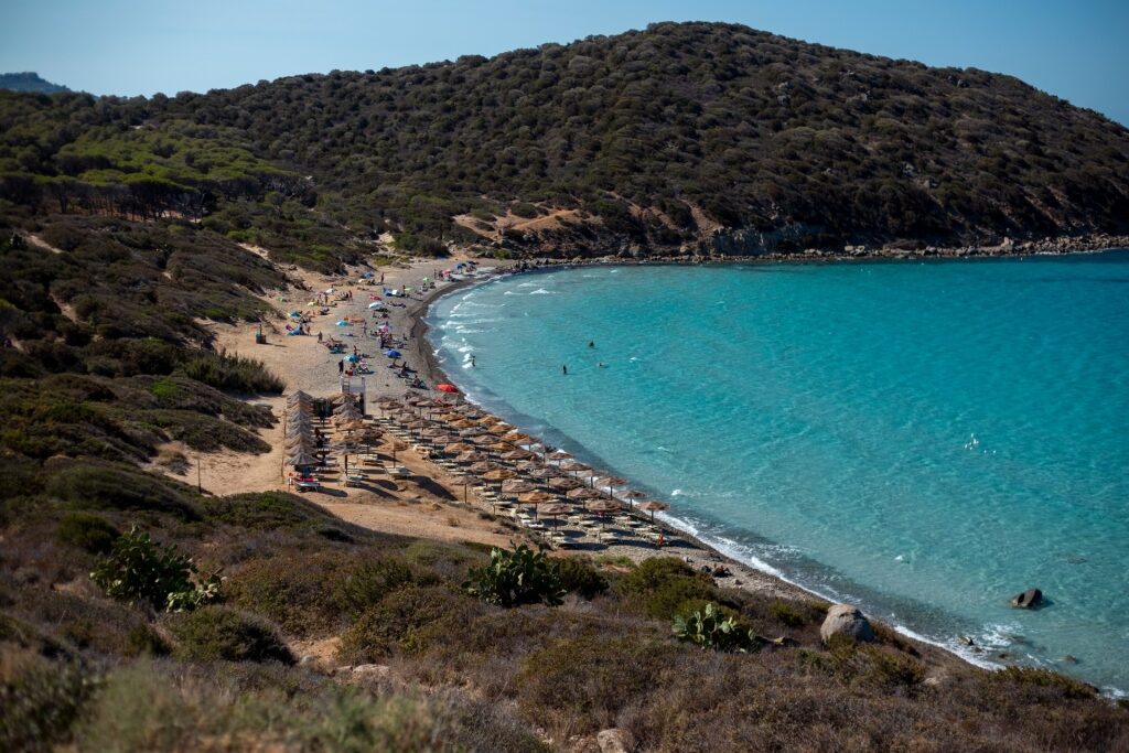 Aerial view of Spiaggia di Mari Pintau, Sardinia