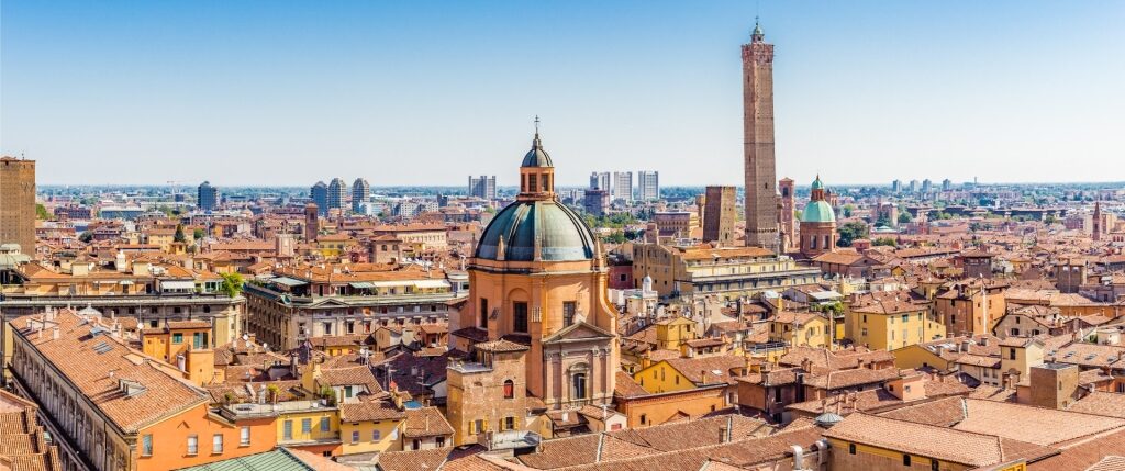 Pretty city view of Bologna