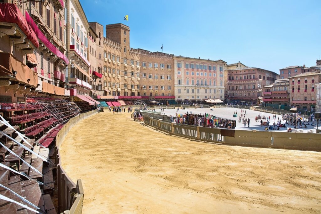 Street view of Piazza del Campo, Siena