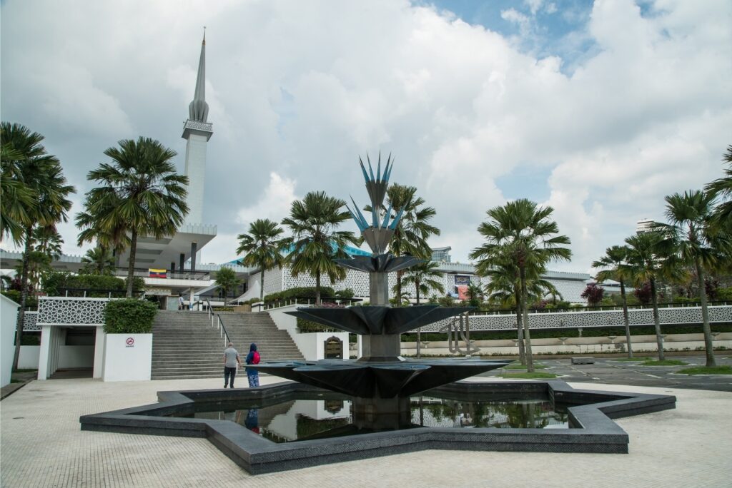 Exterior of the National Mosque in Kuala Lumpur, Malaysia