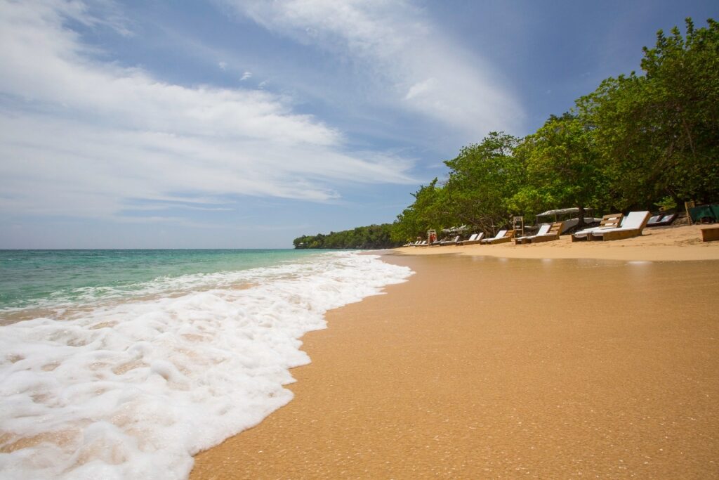 Fine sands of Bamboo Beach, Jamaica