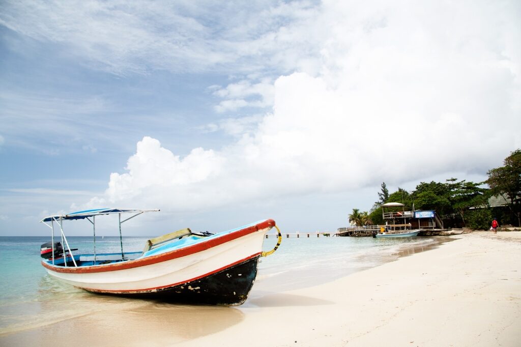 White sand beach in Roatan