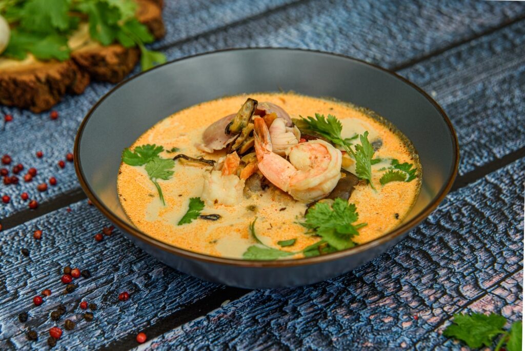 Bowl of sopa de mariscos