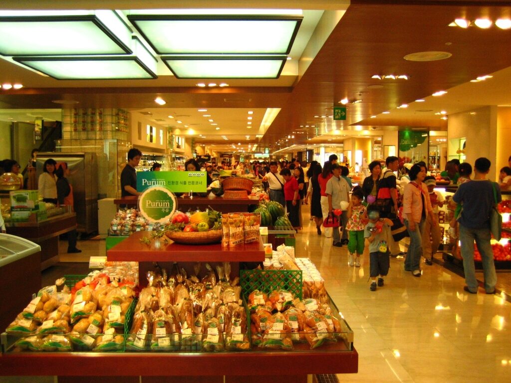 View inside a depachika in Japan