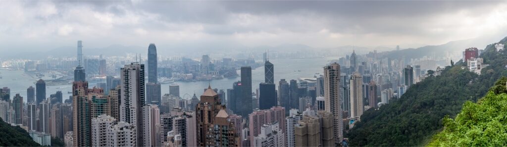 Scenic view from Victoria Peak in Hong Kong, China