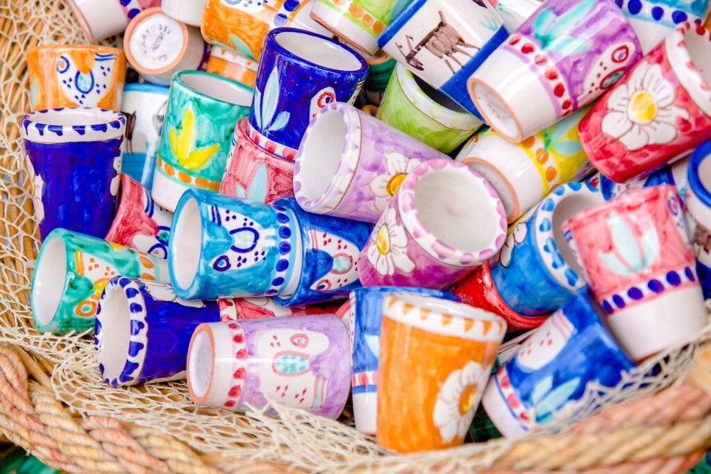 Colorful Italian ceramics in Amalfi Coast