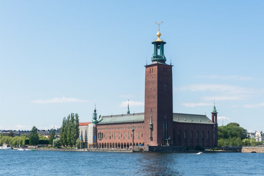 View of Stockholm City Hall from the water