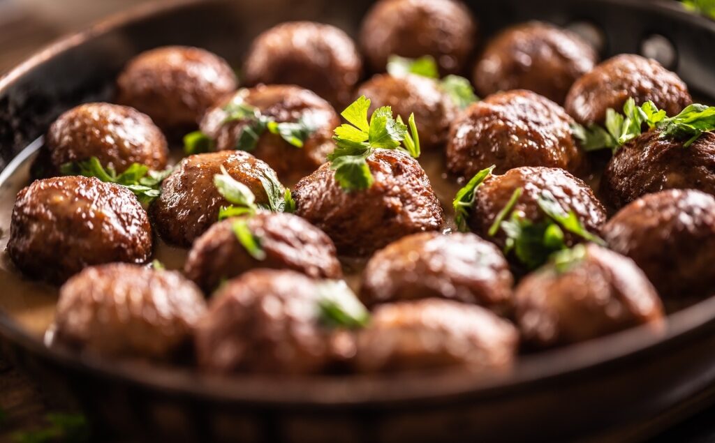 Savory Swedish meatballs on a plate