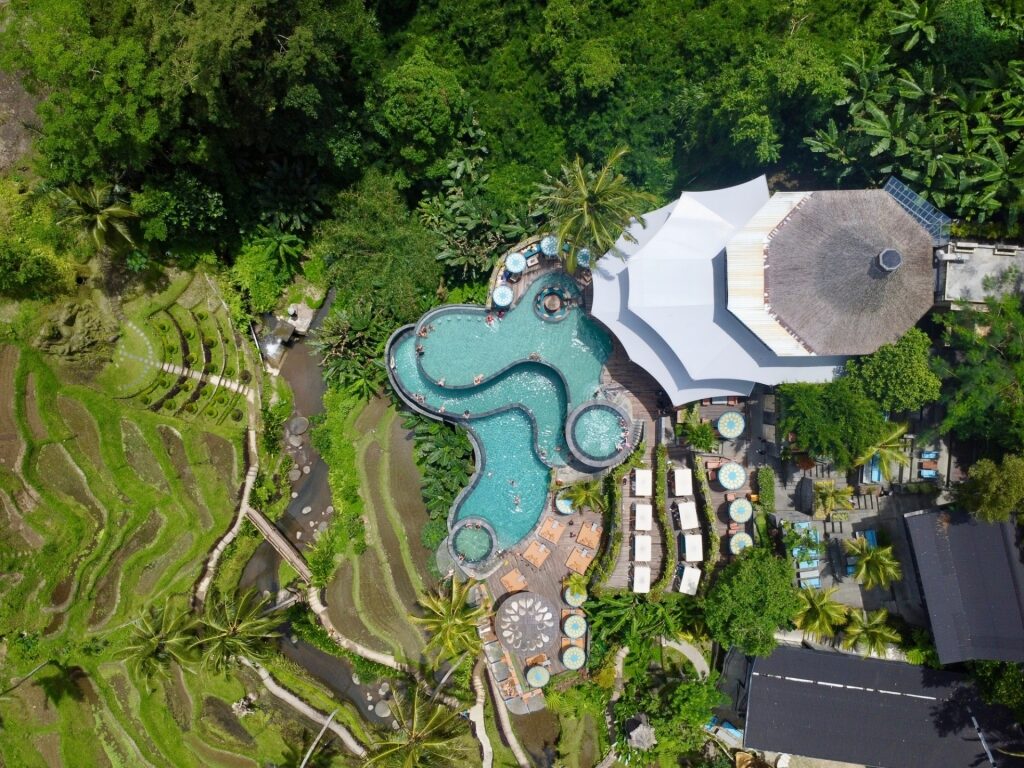 Bird's eye view of Cretya beach club in Bali