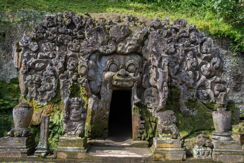 Exterior of Goa Gajah or the Elephant's Cave 