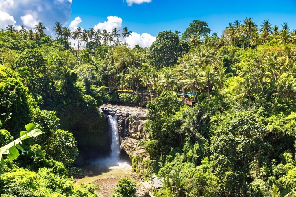 Aerial view of Tegenungan Waterfall