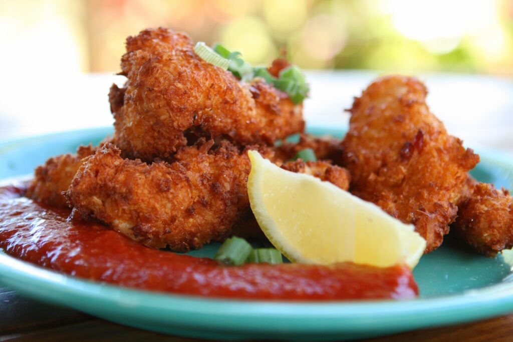 Plate of conch fritters