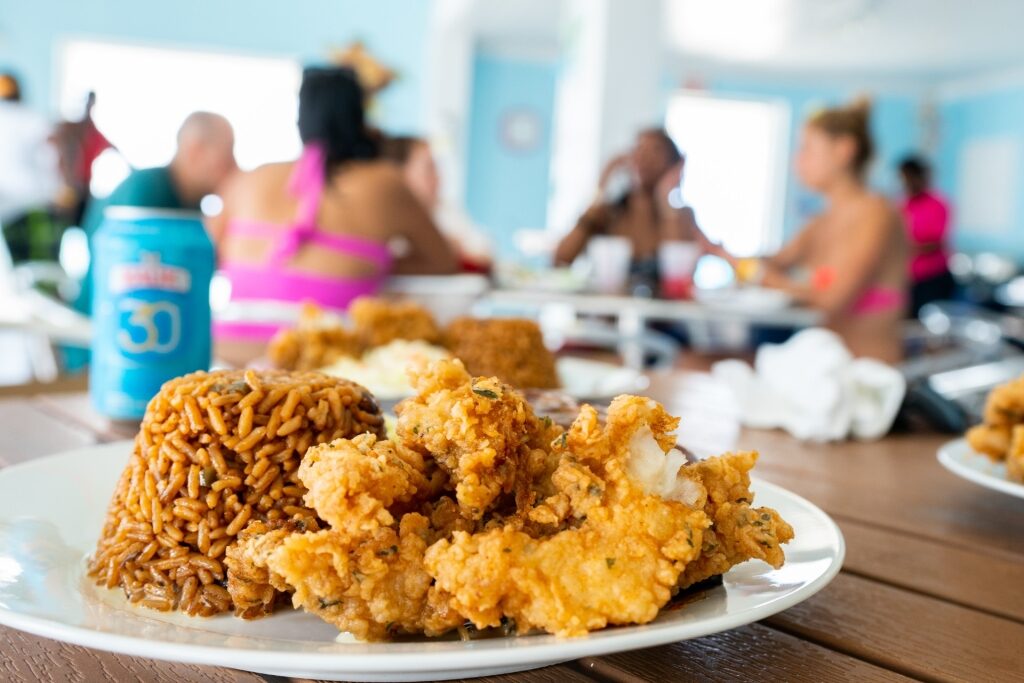 Turks and Caicos food - Cracked conch