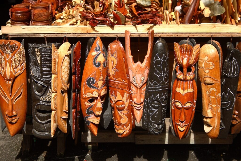 Souvenirs inside Nassau Straw Market