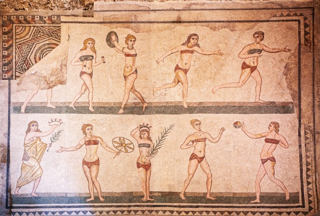 Detailed mosaic of the Bikini Girls