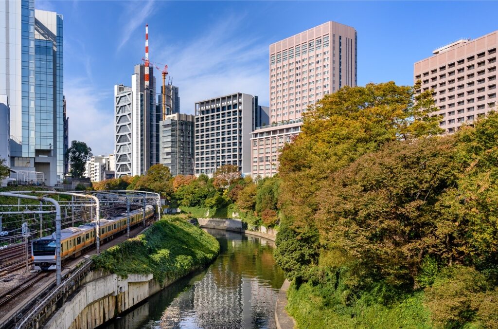 Aerial view of Akihabara district in Tokyo