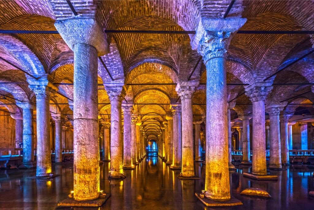 View inside the Basilica Cistern, Istanbul