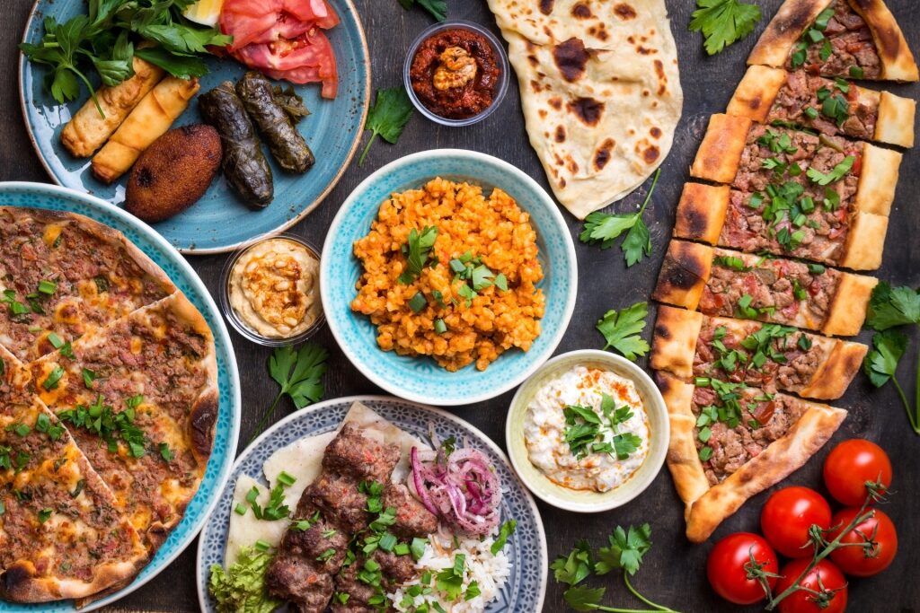 Turkish food on a table