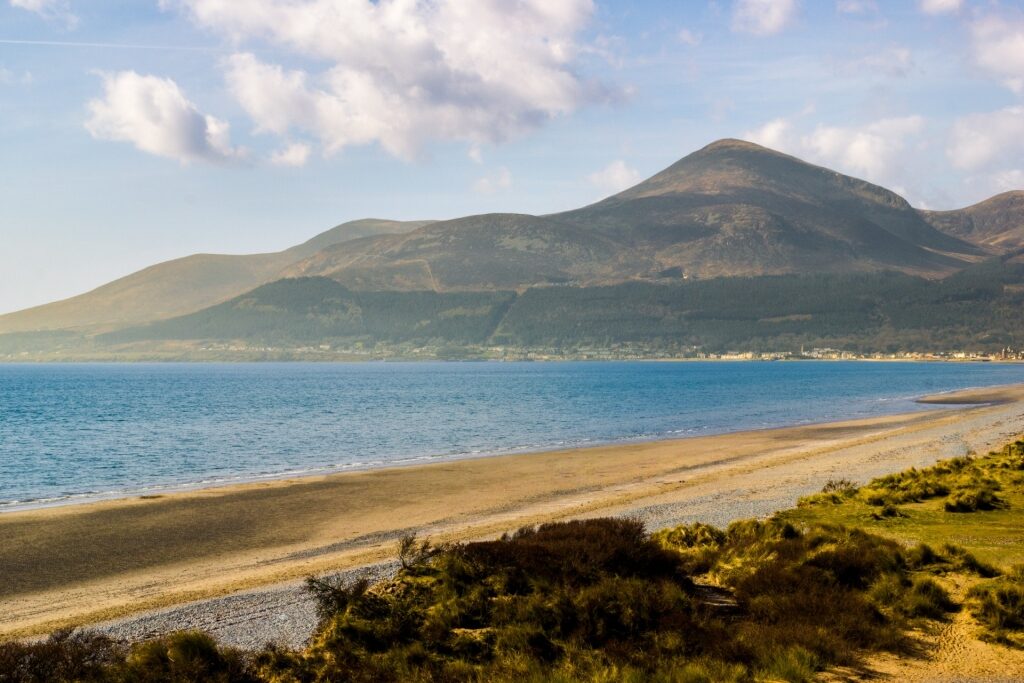 Brown sands of Newcastle Beach, Northern Ireland