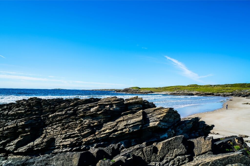 Pretty shoreline of Tramore Beach, Waterford