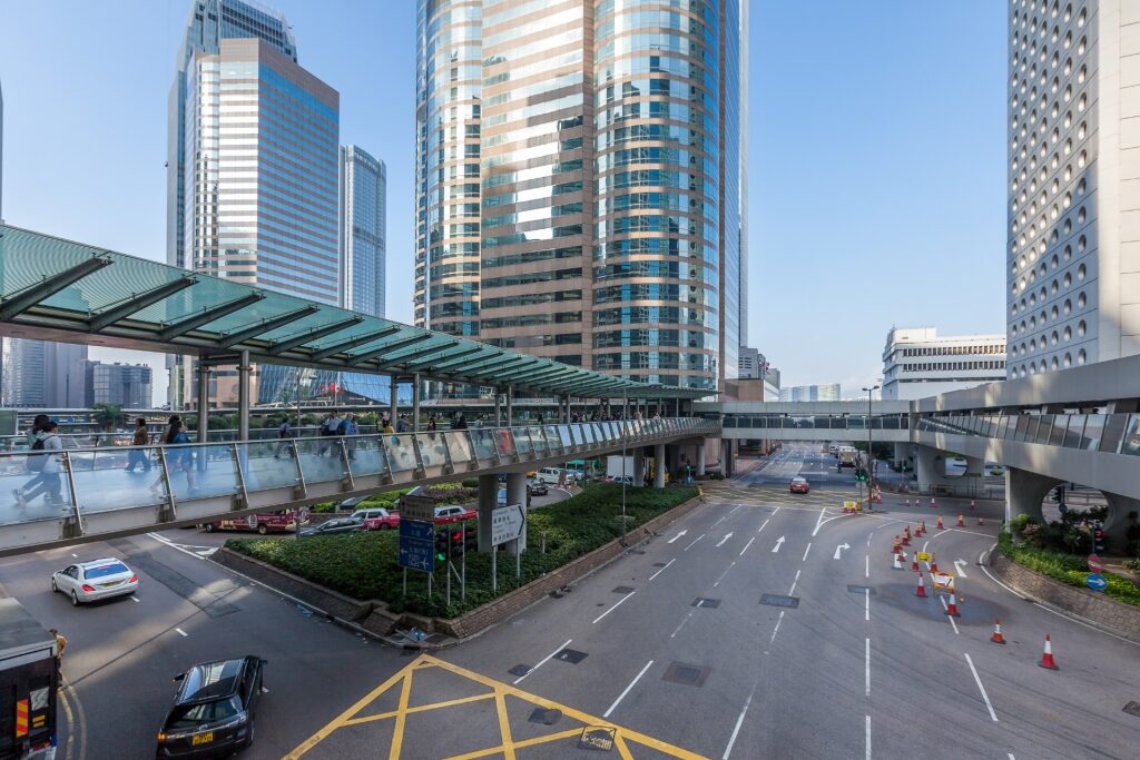 View of the intersection in the Central District