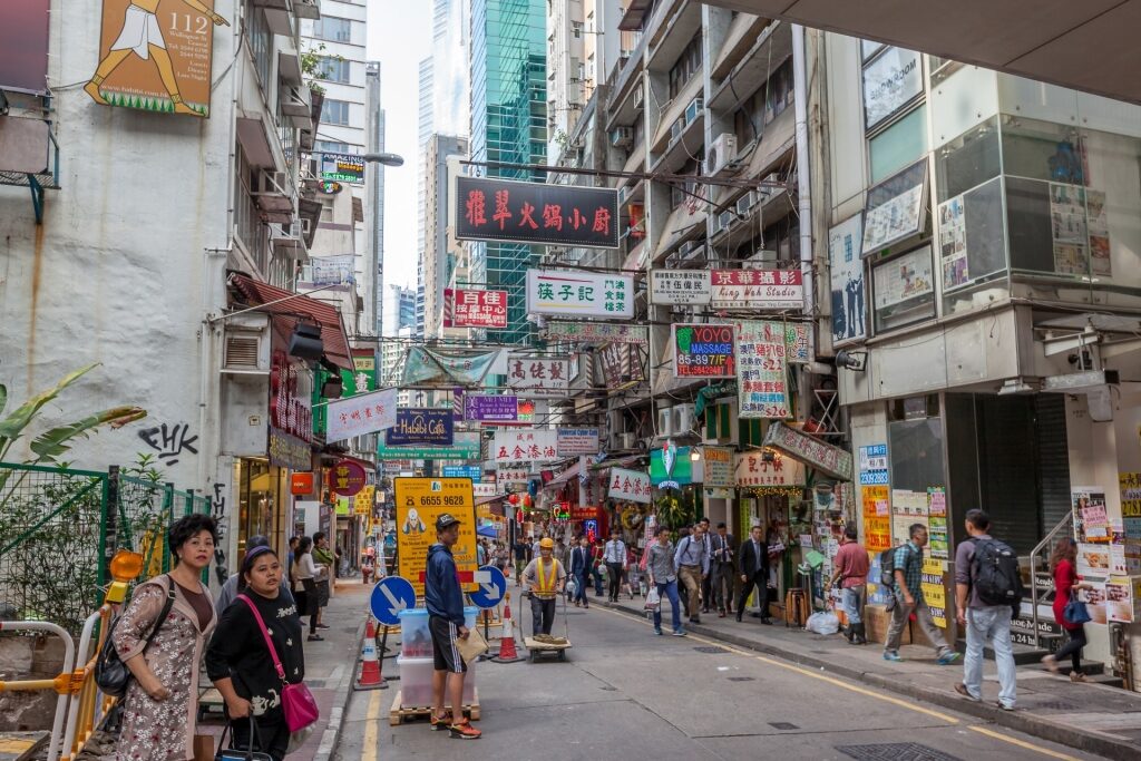 Street view of Hong Kong's Central District