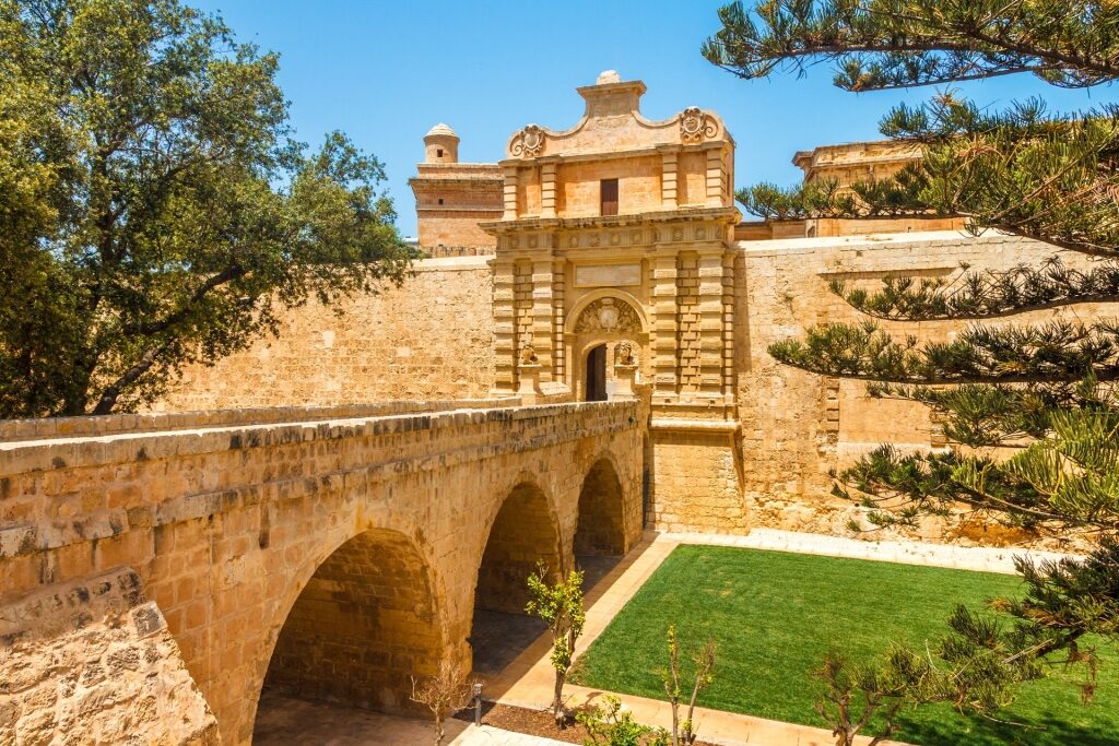 Gate to the old town of Mdina