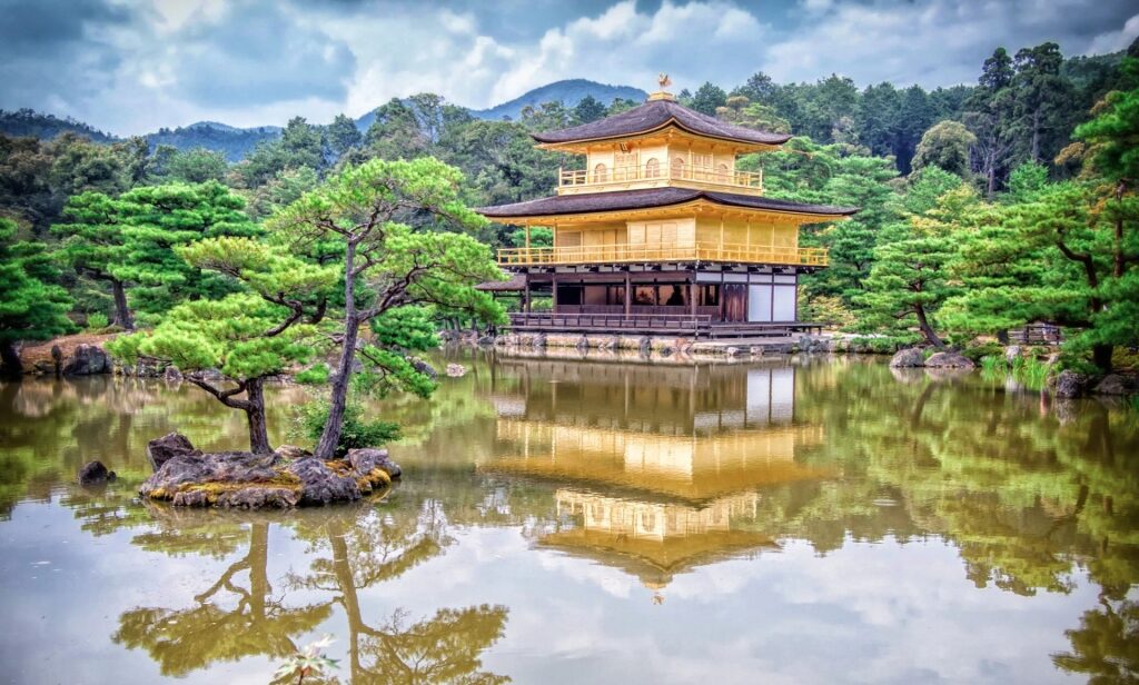 Golden exterior of Kinkaku-ji in Kyoto, Japan