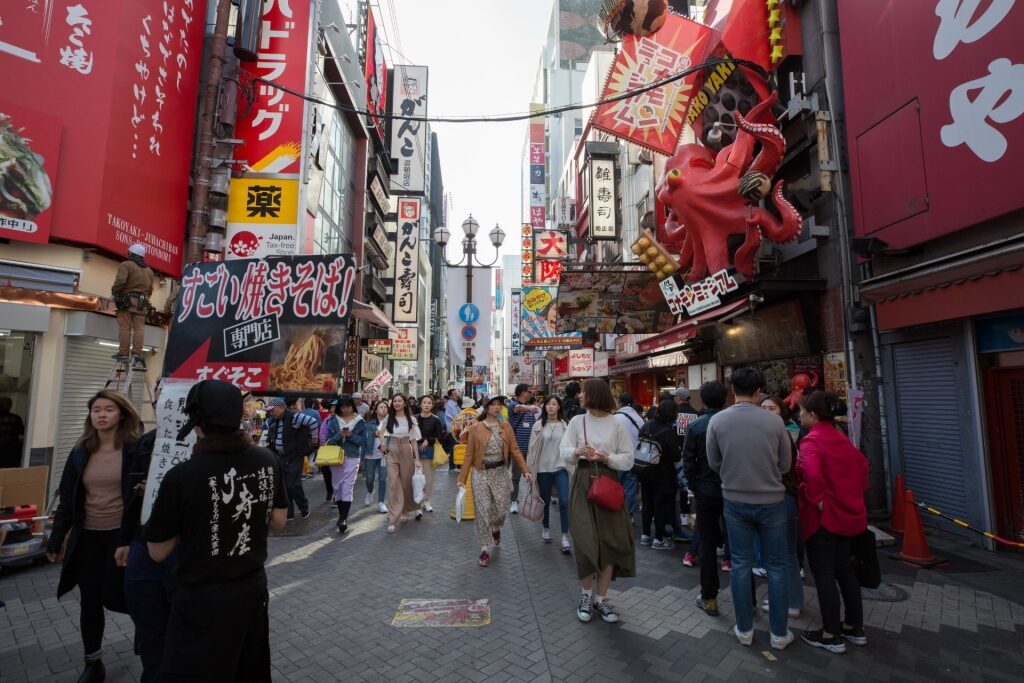 Street view of Dotonbori in Osaka, Japan