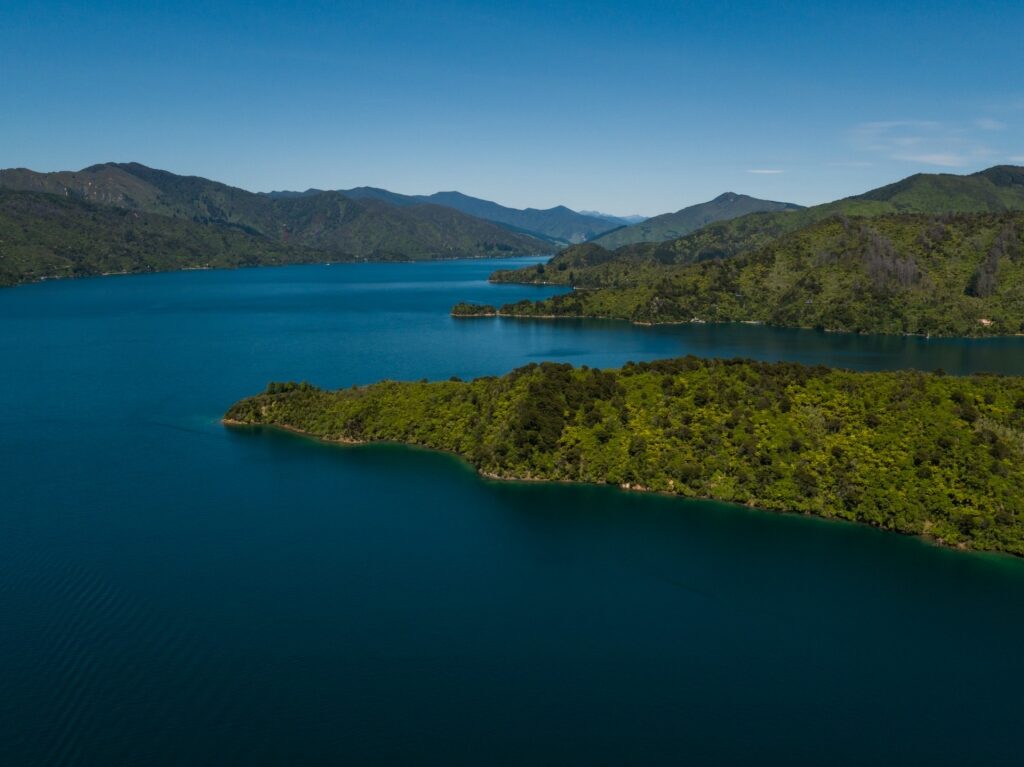 Beautiful landscape of Marlborough Sounds in South Island, New Zealand