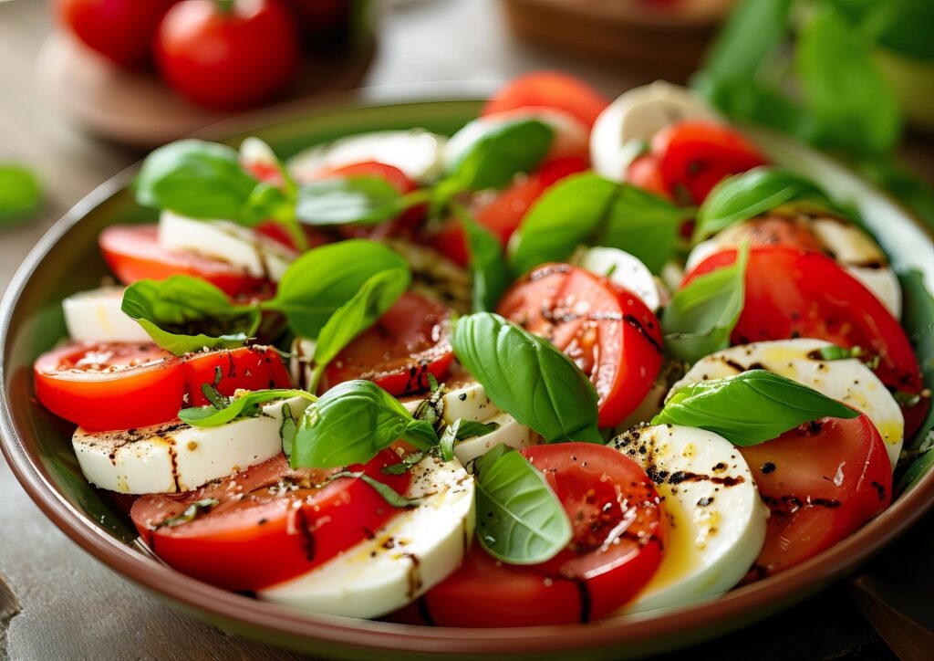 Plate of insalata caprese