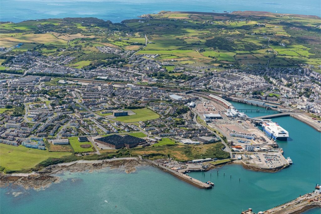 Aerial view of Holyhead Port