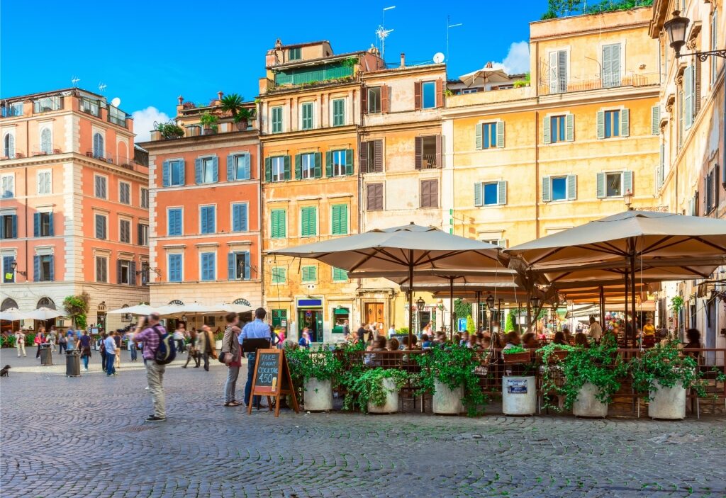 Street view of Trastevere in Rome