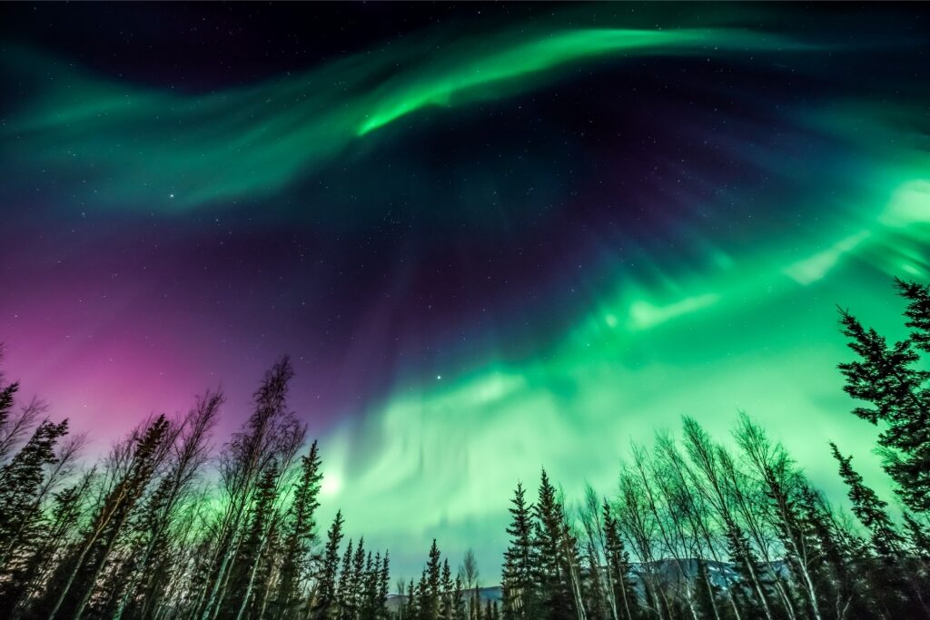 Scenic display of northern lights in Alaska