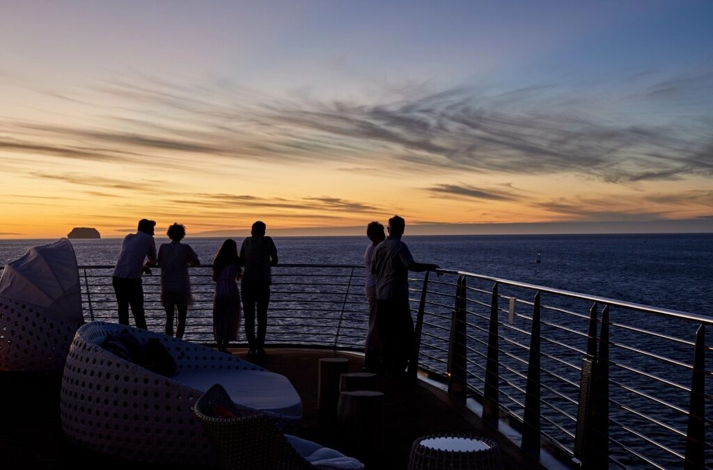 People stargazing aboard Celebrity Flora